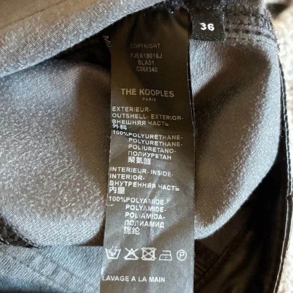 New The Kooples Faux Leather Pants Lace Up Zip up Slide Clasp Closure Sz 4 - Picture 13 of 14